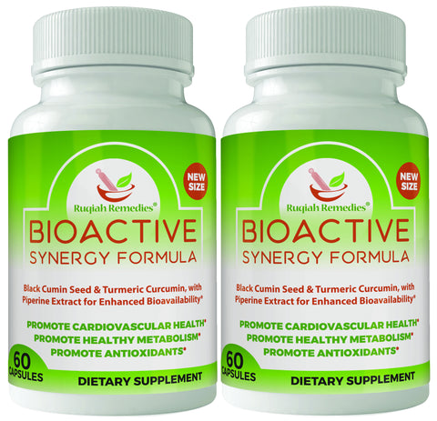 Dual Pack- Bioactive Synergy Formula:Turmeric and Black Seed with Piperine Extract